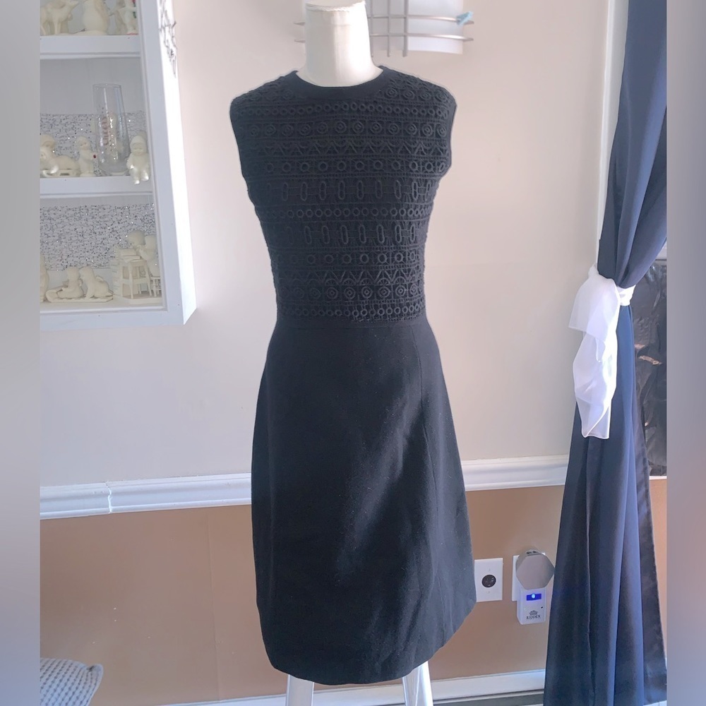 Tory Burch Roberta crochet inset knit dress Black XS - Picture 2 of 10